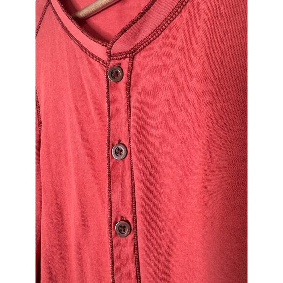 We The Free People Longsleeves button front top Ruffles Hem Raw Pink Femine - Picture 4 of 8